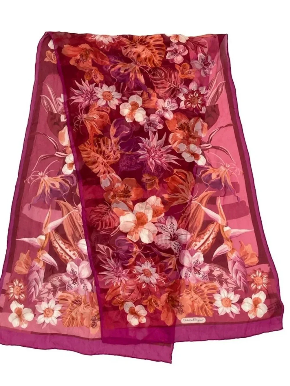 Salvatore Ferragamo - Pink Silk Scarf